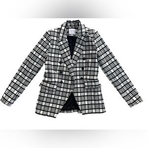 Maison d’Amelie Paris Black and White Plaid Blazer Size Medium M